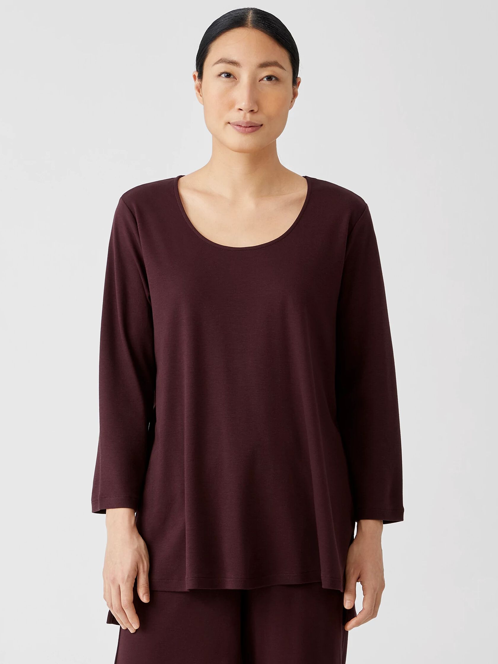 Cozy Organic Cotton Interlock U-Neck Top