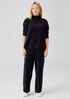 Cotton Velour Funnel Neck Box-Top