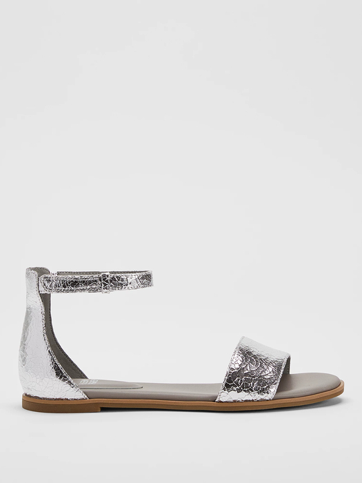 Razz Metallic Leather Ankle-Strap Sandal