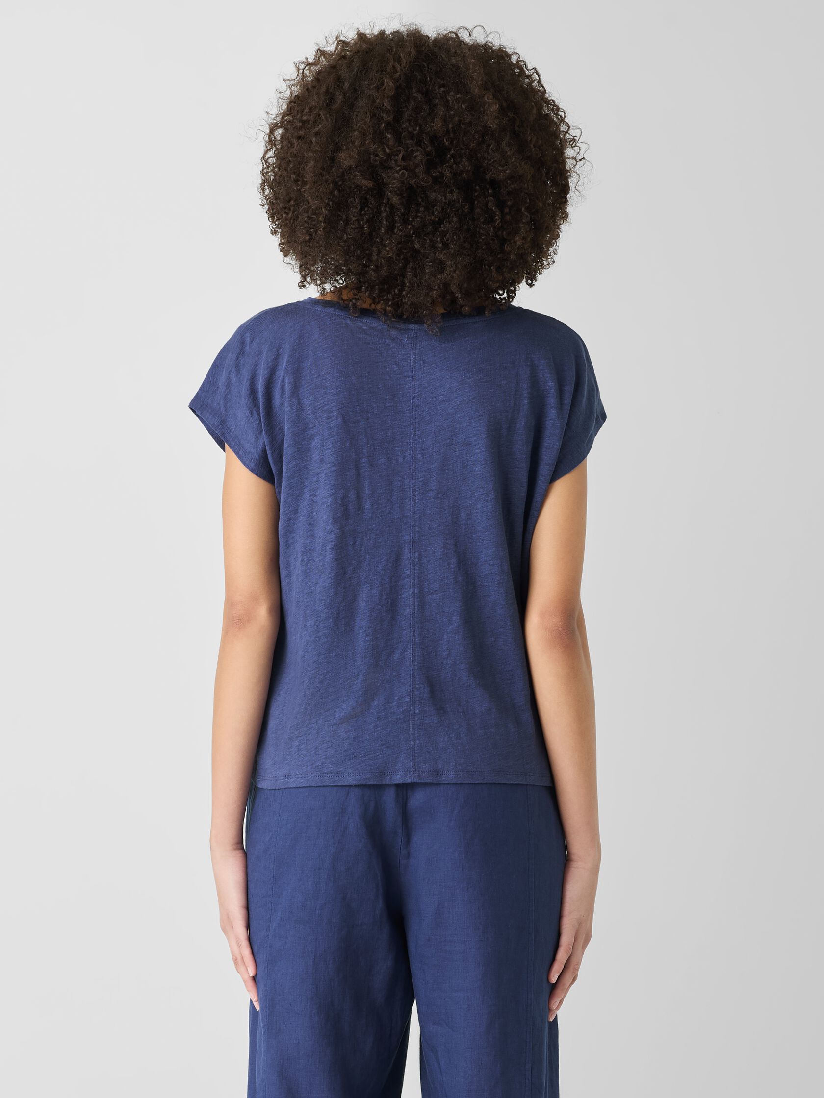 Organic Linen Jersey V-Neck Tee