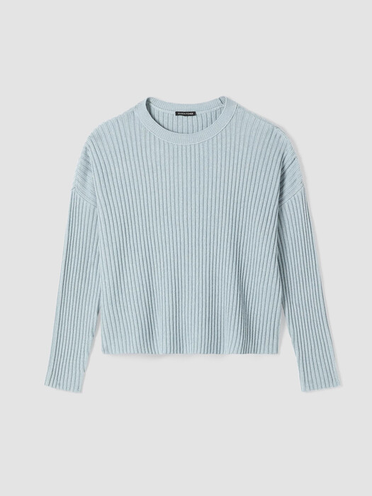 Cotton and Recycled Cashmere Crew Neck Box-Top
