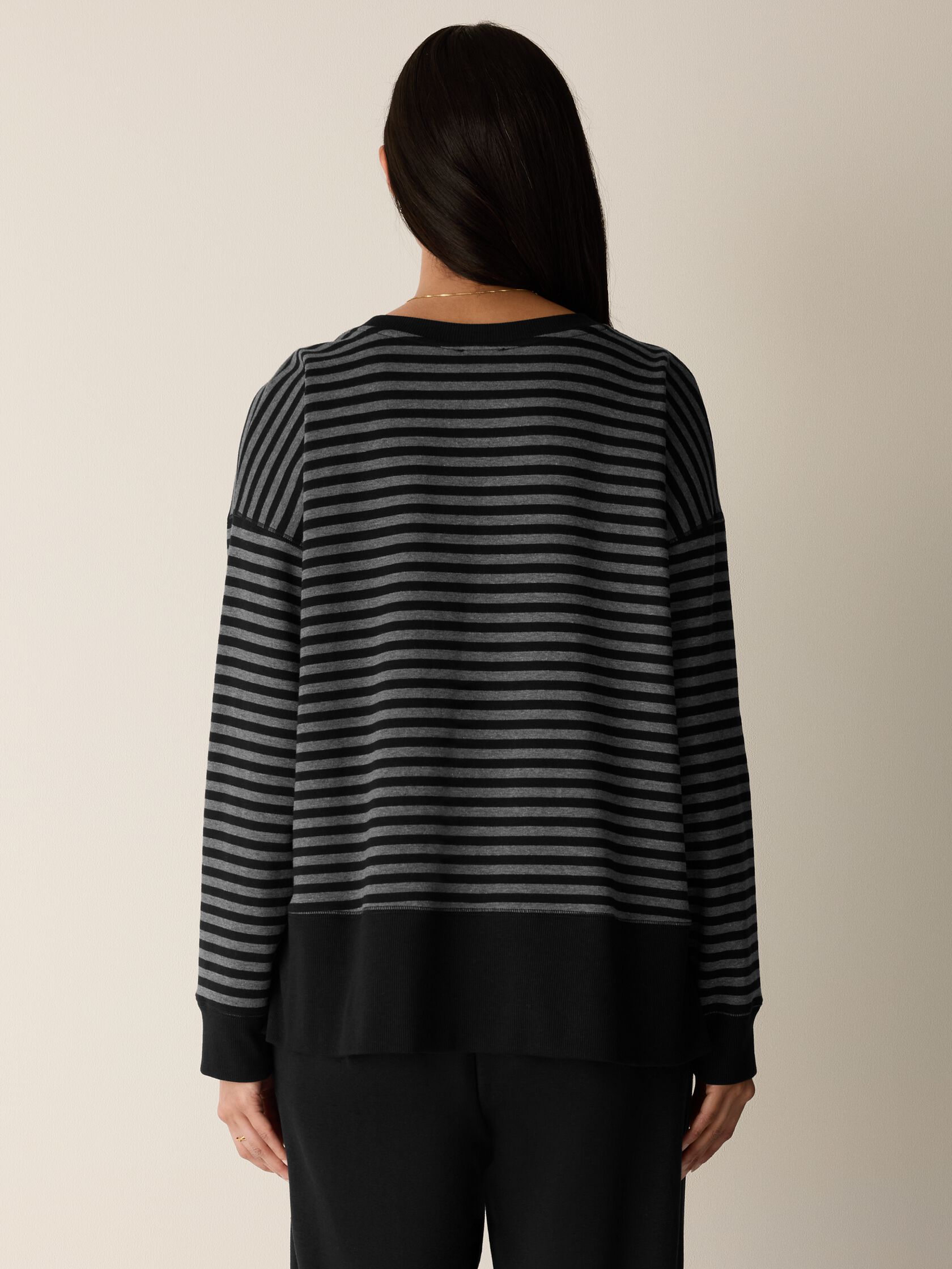 Striped Cozy Brushed Terry Box-Top
