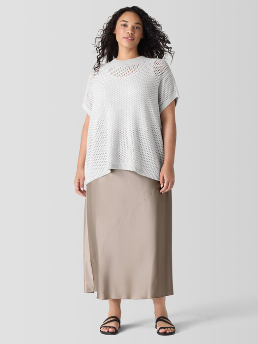 Stretch Silk Charmeuse Bias Skirt