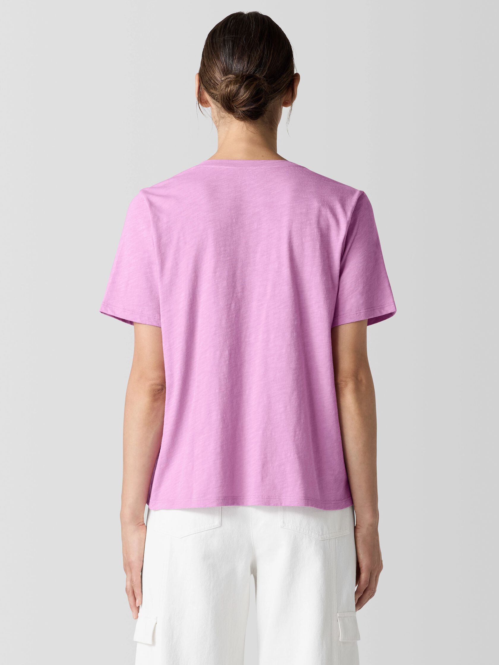 Organic Cotton Slubby Jersey V-Neck Tee