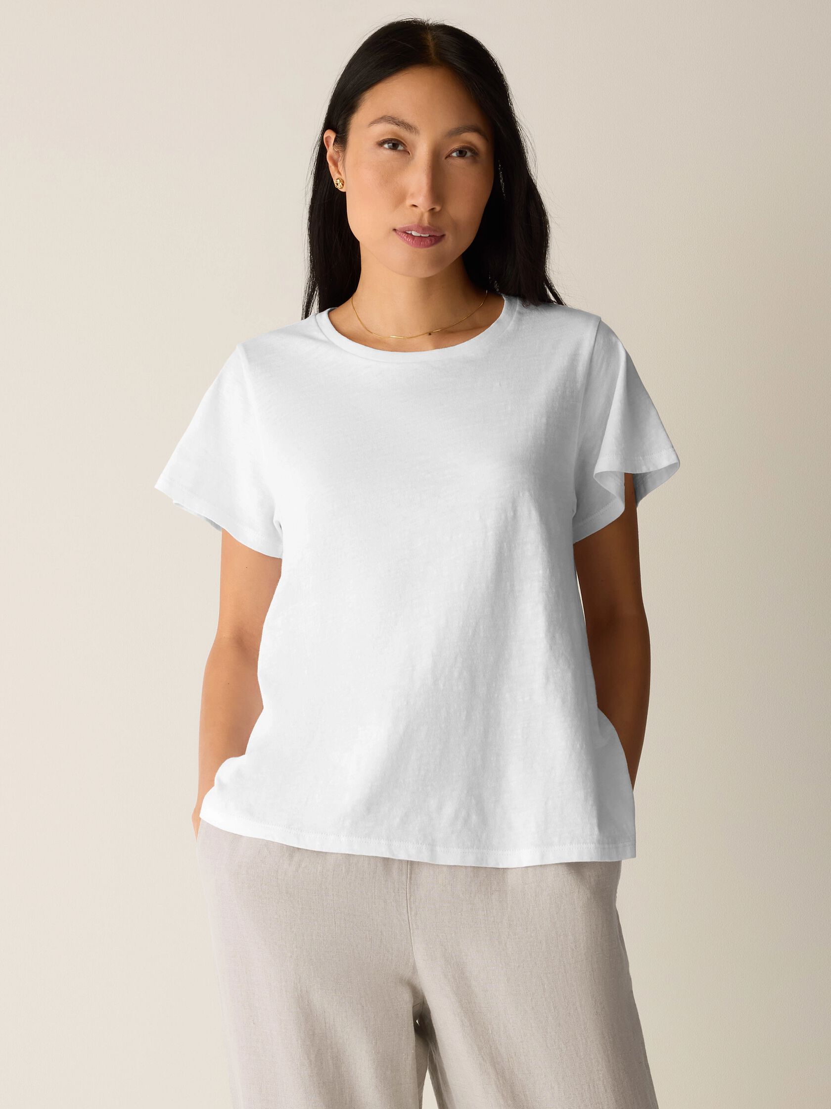 Organic Cotton Slubby Jersey Crew Neck Tee