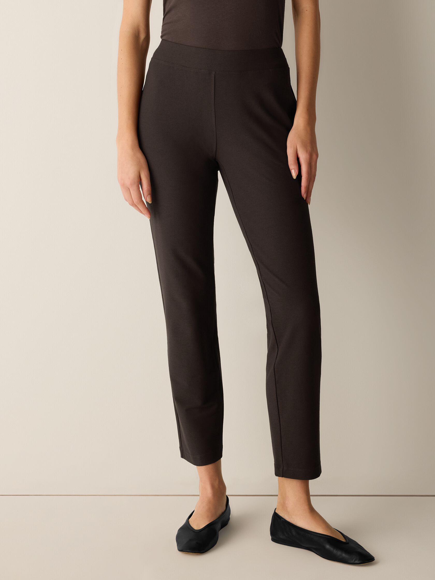 Washable Stretch Crepe Slim Pant