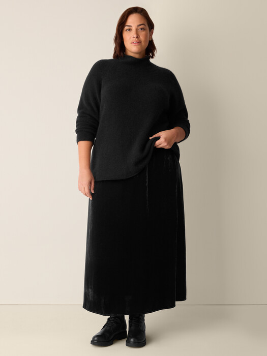 Cashmere Silk Boucle Bliss Turtleneck Top