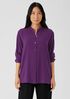 Silk Georgette Crepe Mandarin Collar Shirt