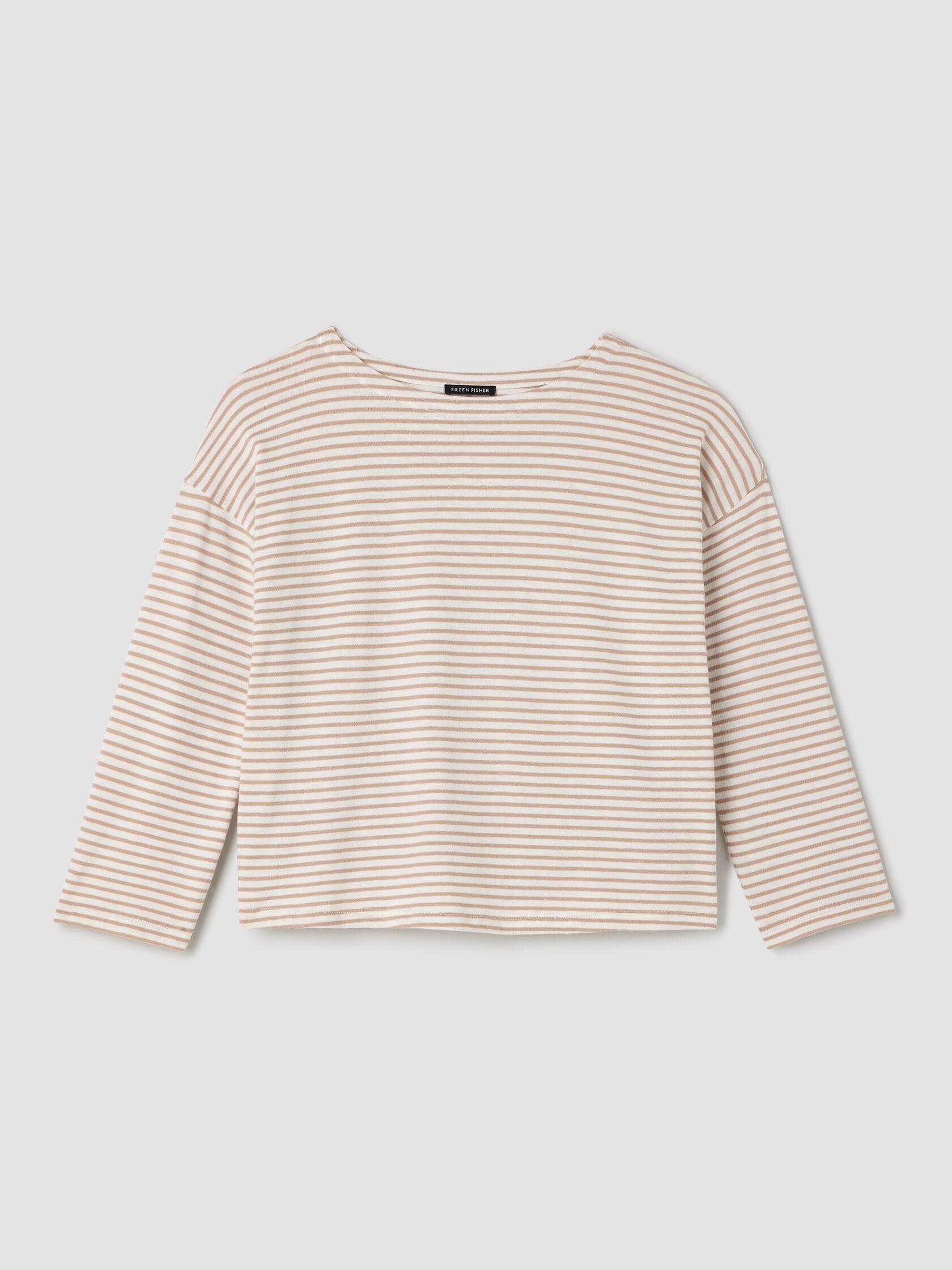 Striped Organic Cotton Slub Bateau Neck Top