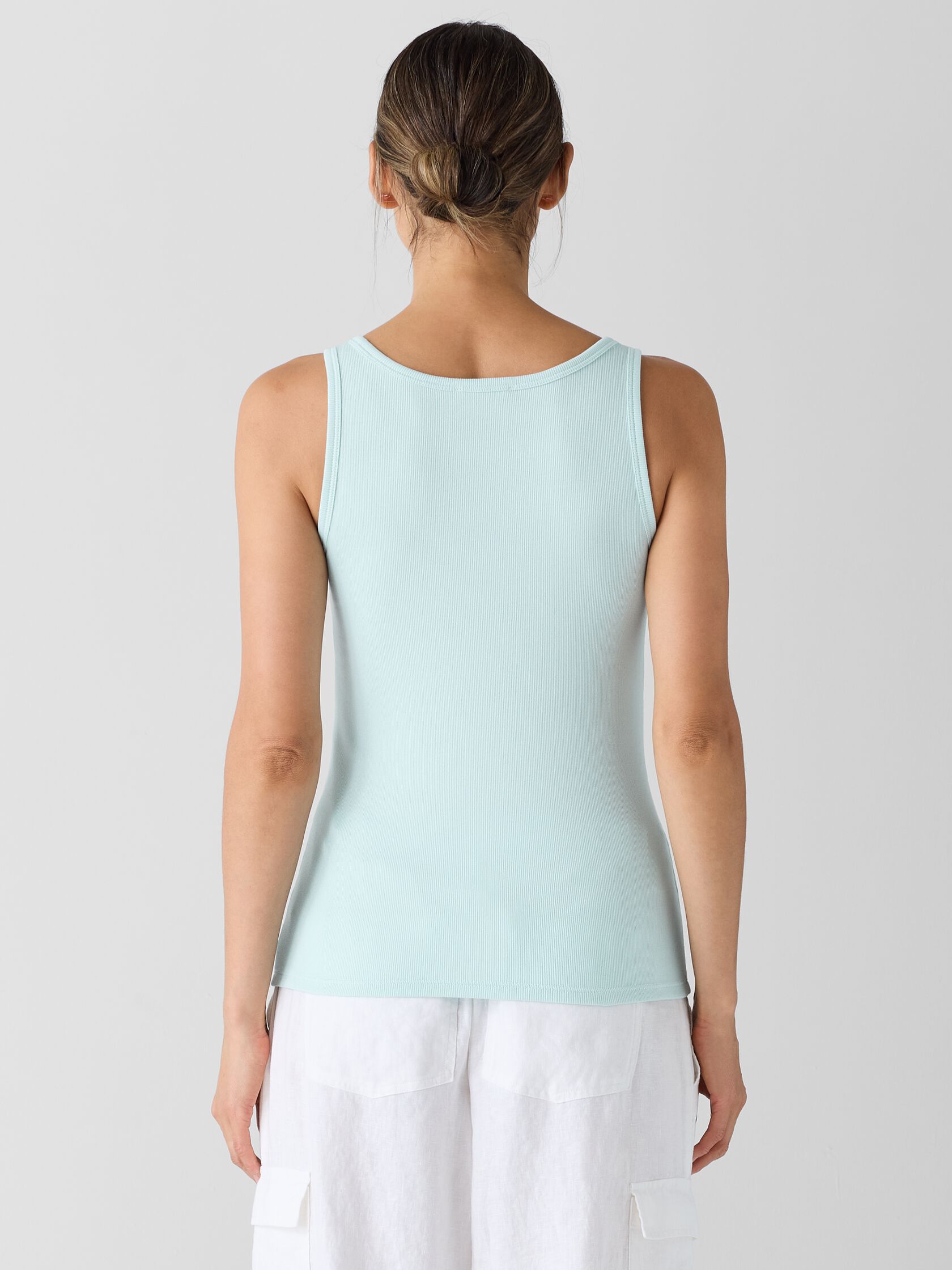Organic Cotton Stretch Rib Scoop Neck Tank