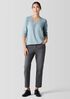 Organic Cotton Slubby Jersey V-Neck Top