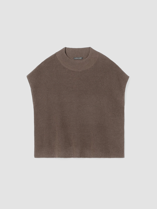 Organic Linen Cotton Mock Neck Top