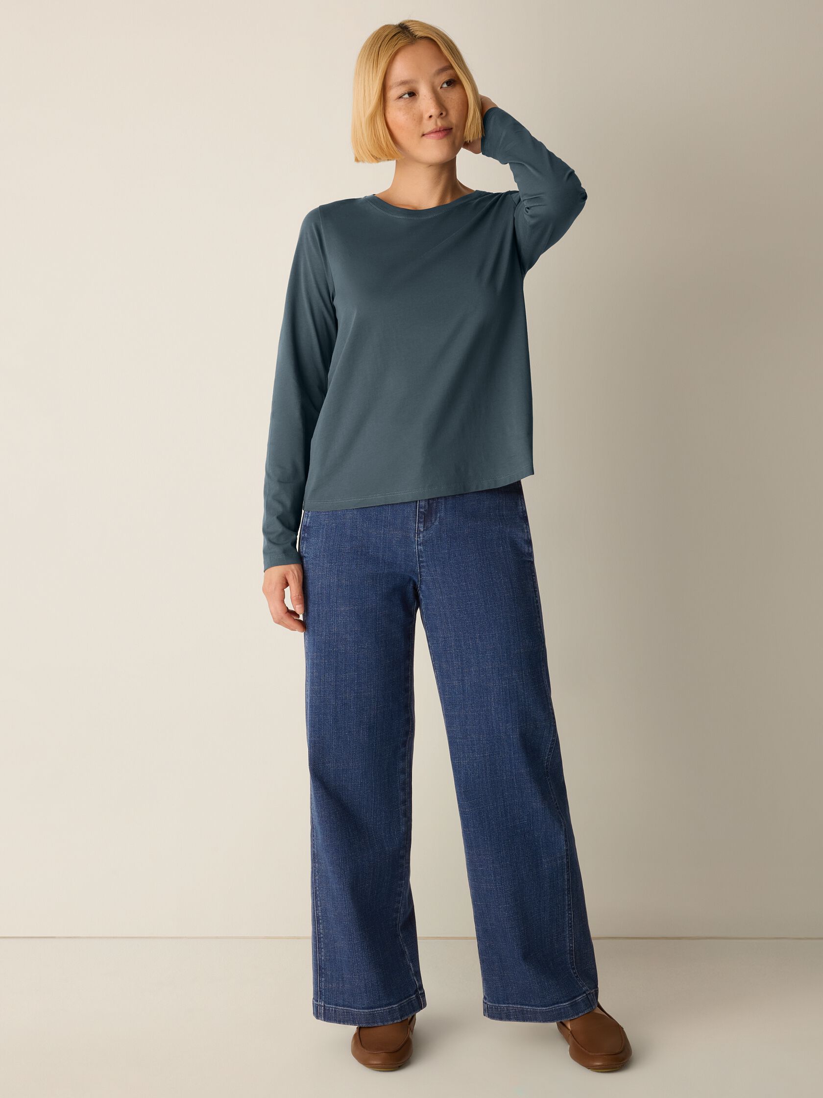 Organic Pima Cotton Jersey Long-Sleeve Tee