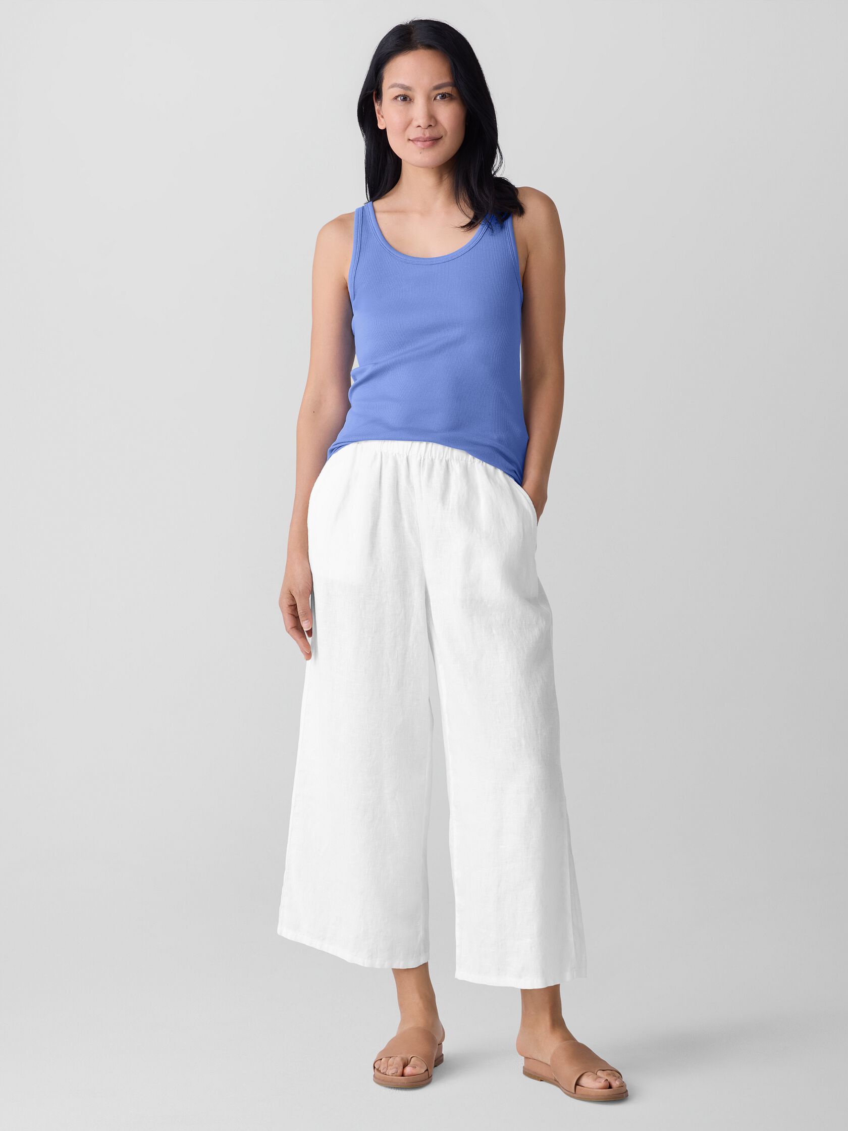 Organic Cotton Stretch Rib Scoop Neck Tank