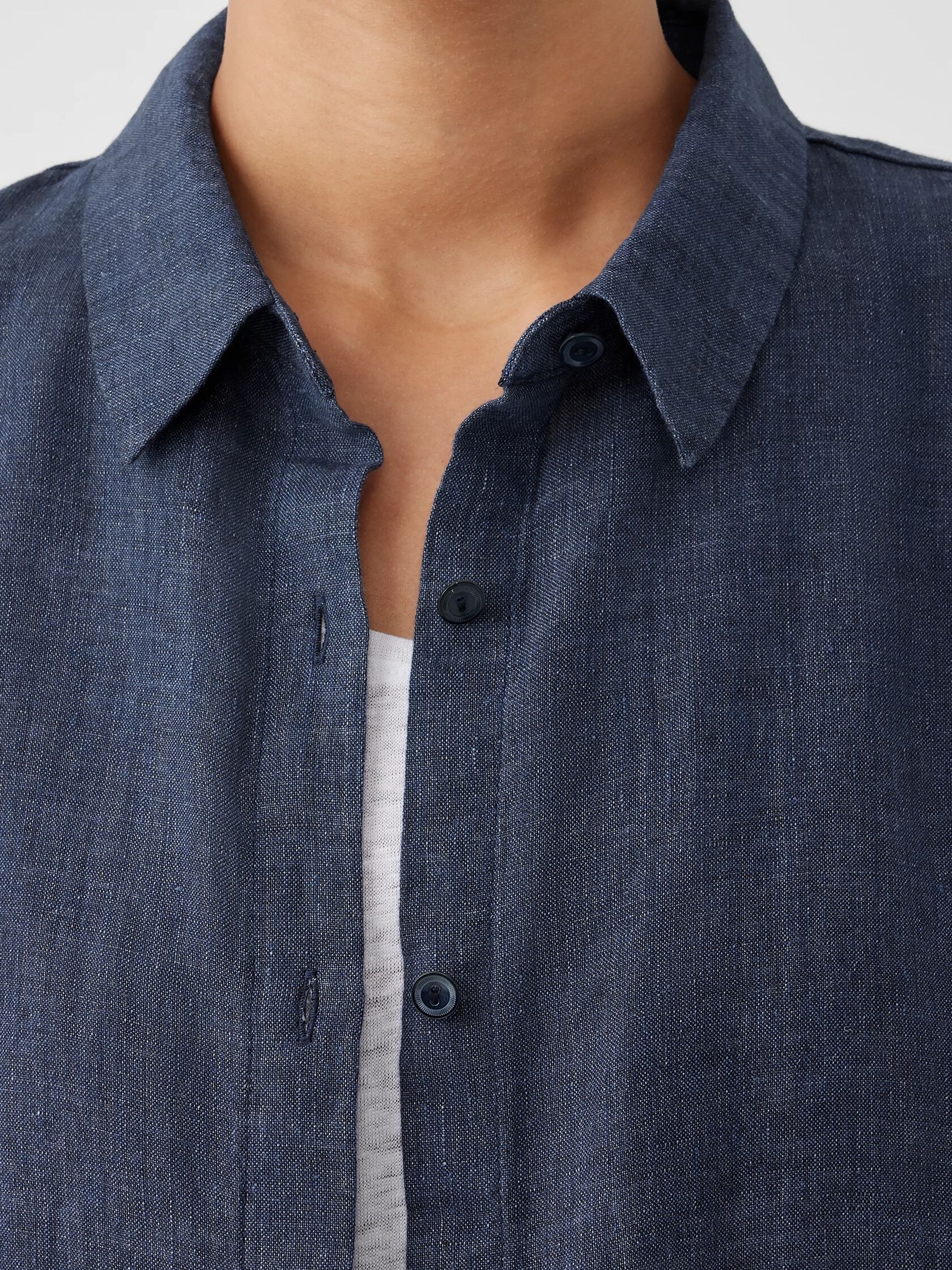 Washed Organic Linen Délavé Long Shirt