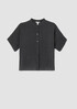 Puckered Organic Linen Short-Sleeve Shirt