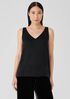 Sandwashed Cupro V-Neck Tank