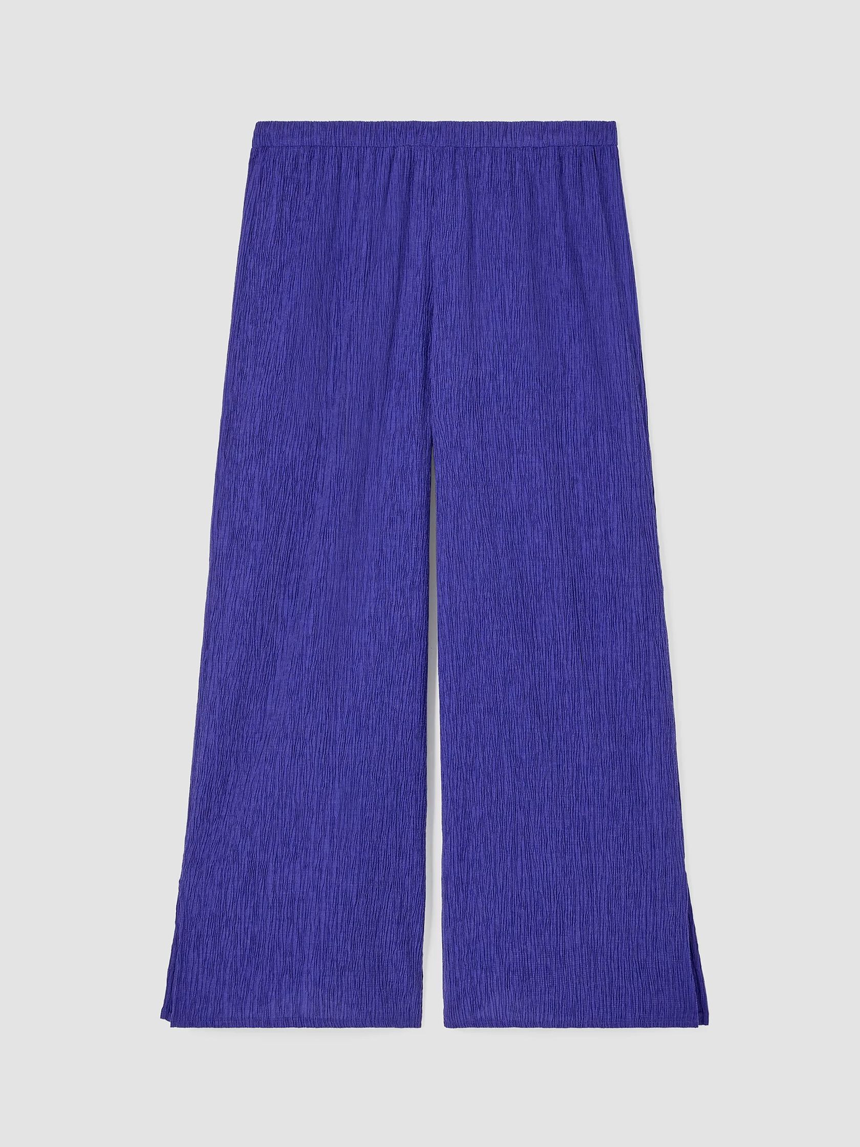 Woven Plissé Wide-Leg Pant