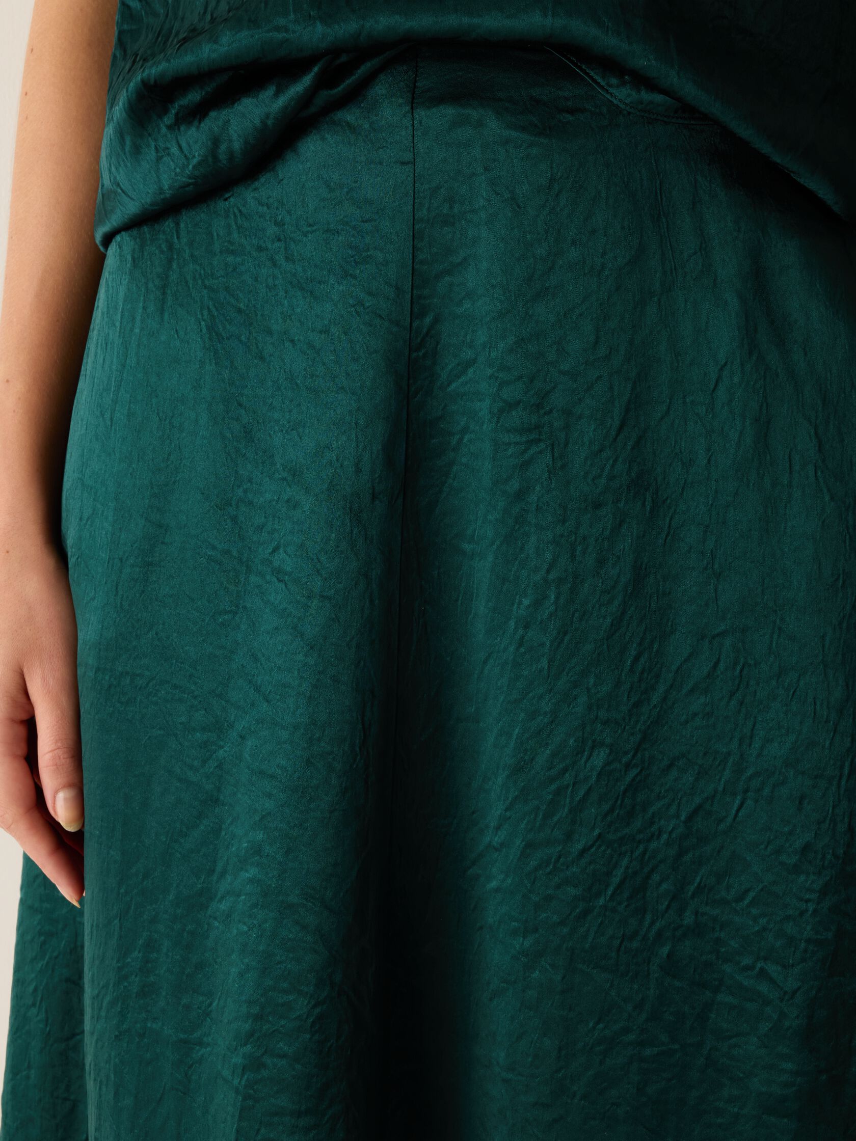 Textured Satin Half-Circle Skirt