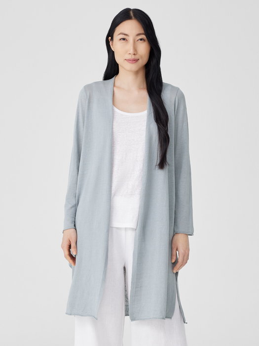 Organic Linen Cotton Jersey Long Cardigan