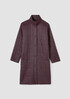Eggshell Recycled Nylon Stand Collar Coat