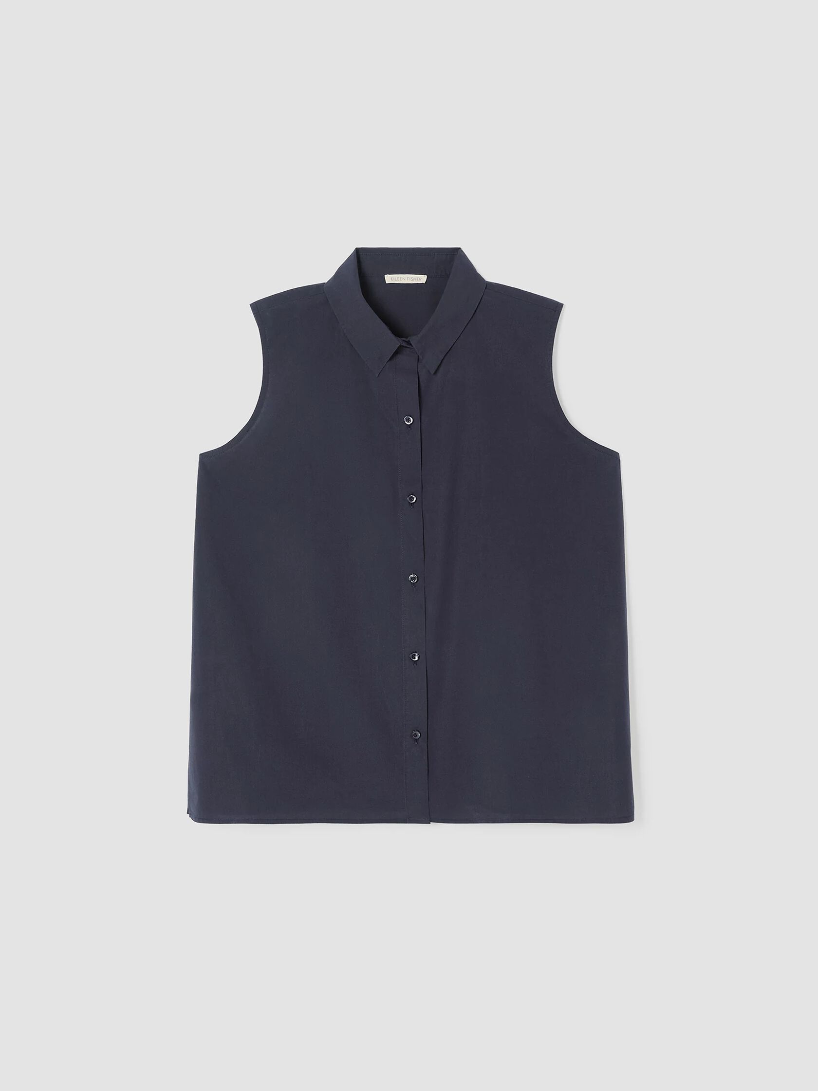 Washed Organic Cotton Poplin Sleeveless Shirt