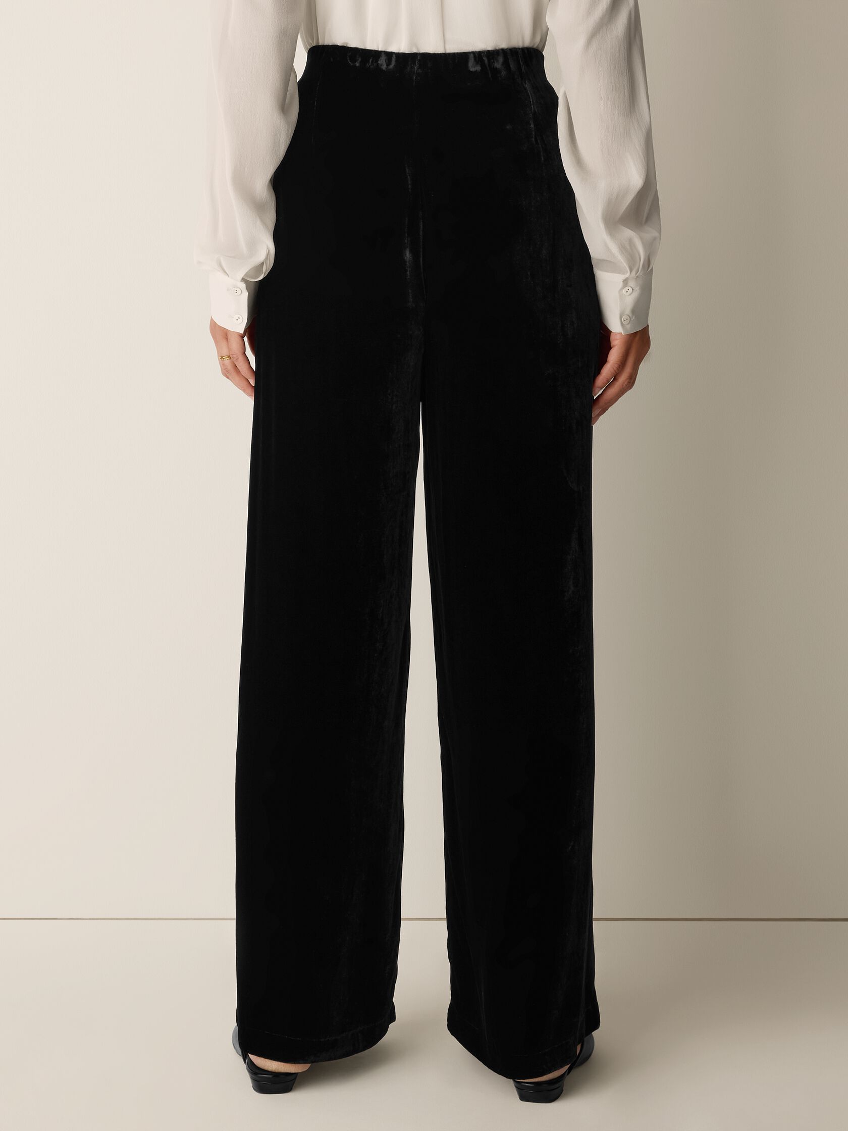 Velvet Wide-Leg Pant