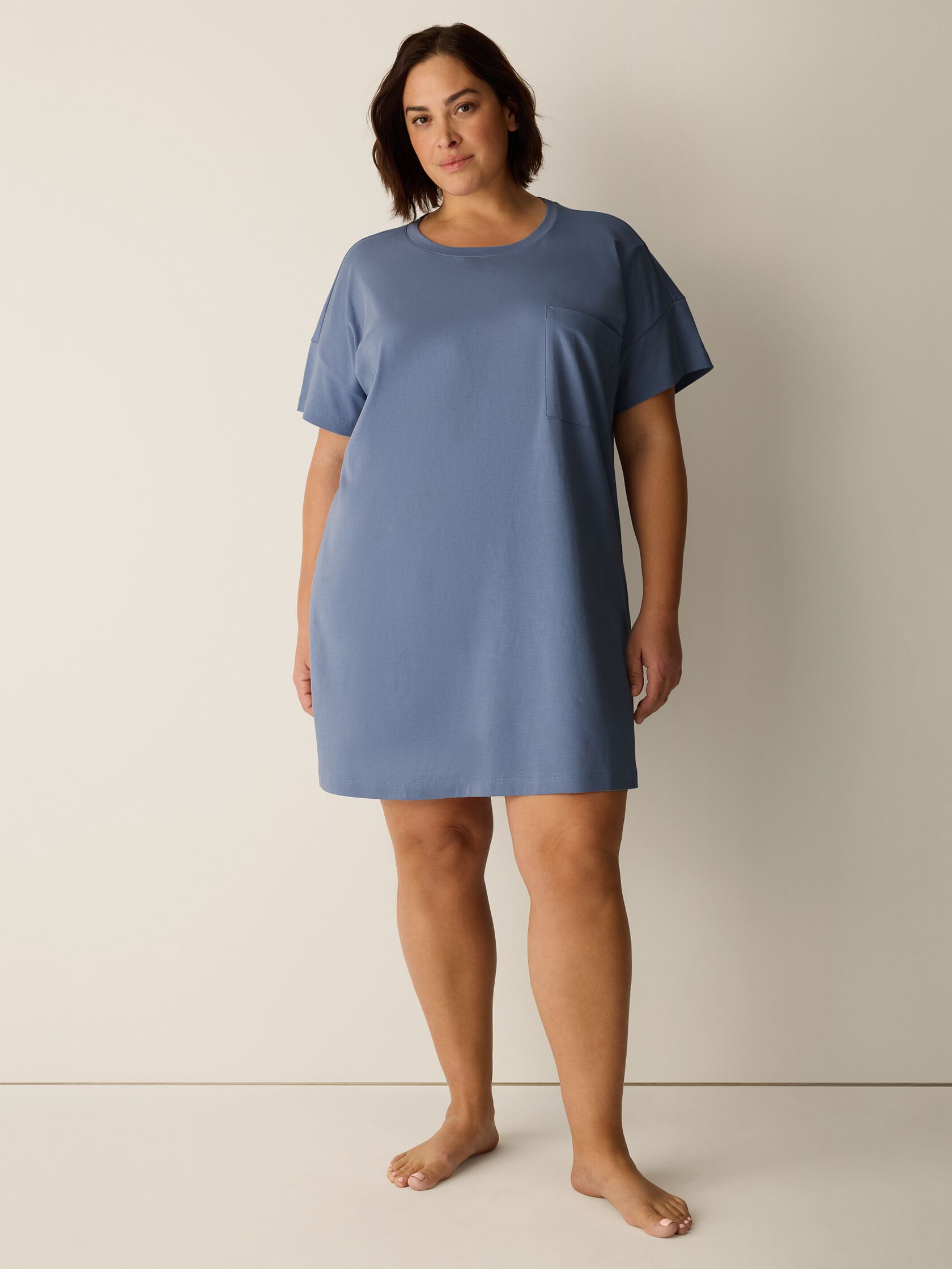 Organic Cotton Interlock Crew Neck Sleep Dress