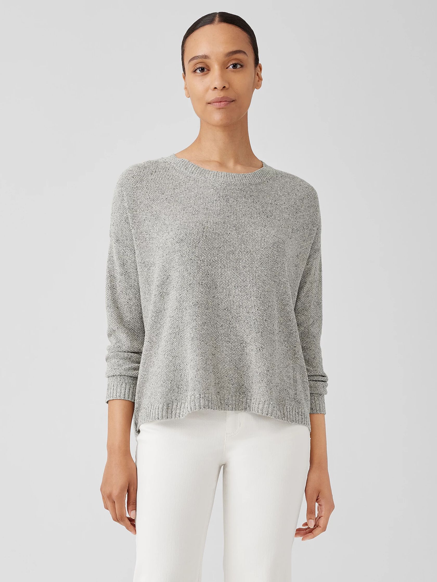 Silk Noil Crew Neck Top