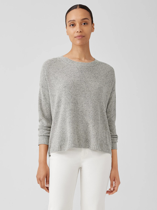 Silk Noil Crew Neck Top