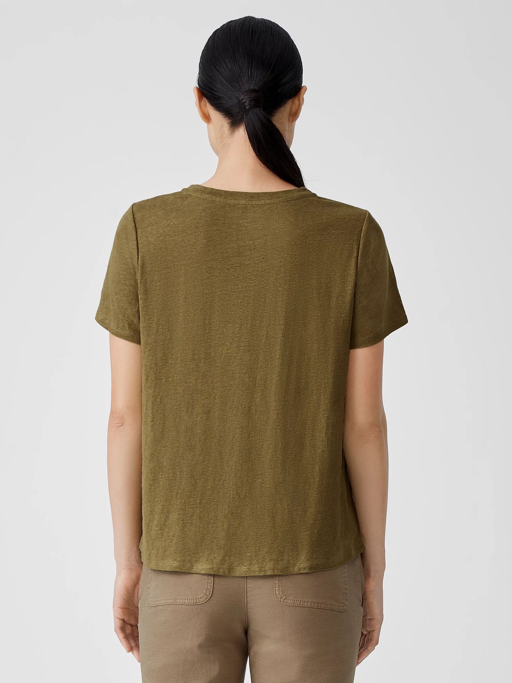 Organic Linen Jersey Crew Neck Tee