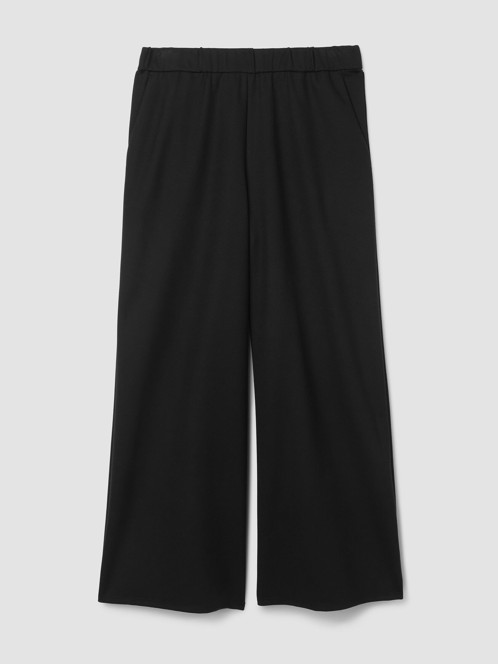 Lightweight Ponte Pleated Wide-Leg Pant