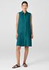 Washed Organic Linen Délavé Sleeveless Shirtdress