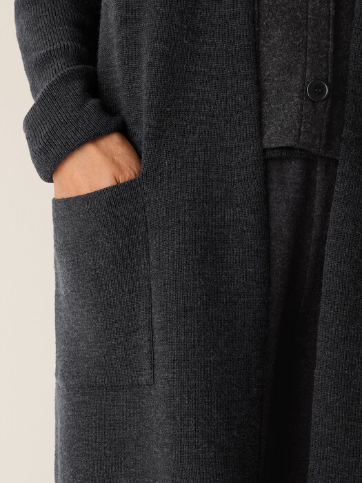 Merino Long Cardigan in Regenerative Wool
