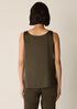 Stretch Silk Charmeuse Scoop Neck Tank