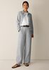 Striped Linen Sheen Full-Length Trouser