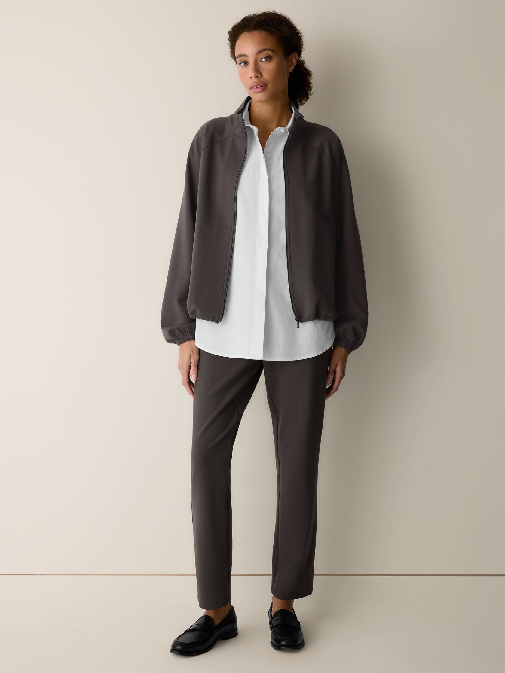 Lightweight Ponte High Collar Jacket
