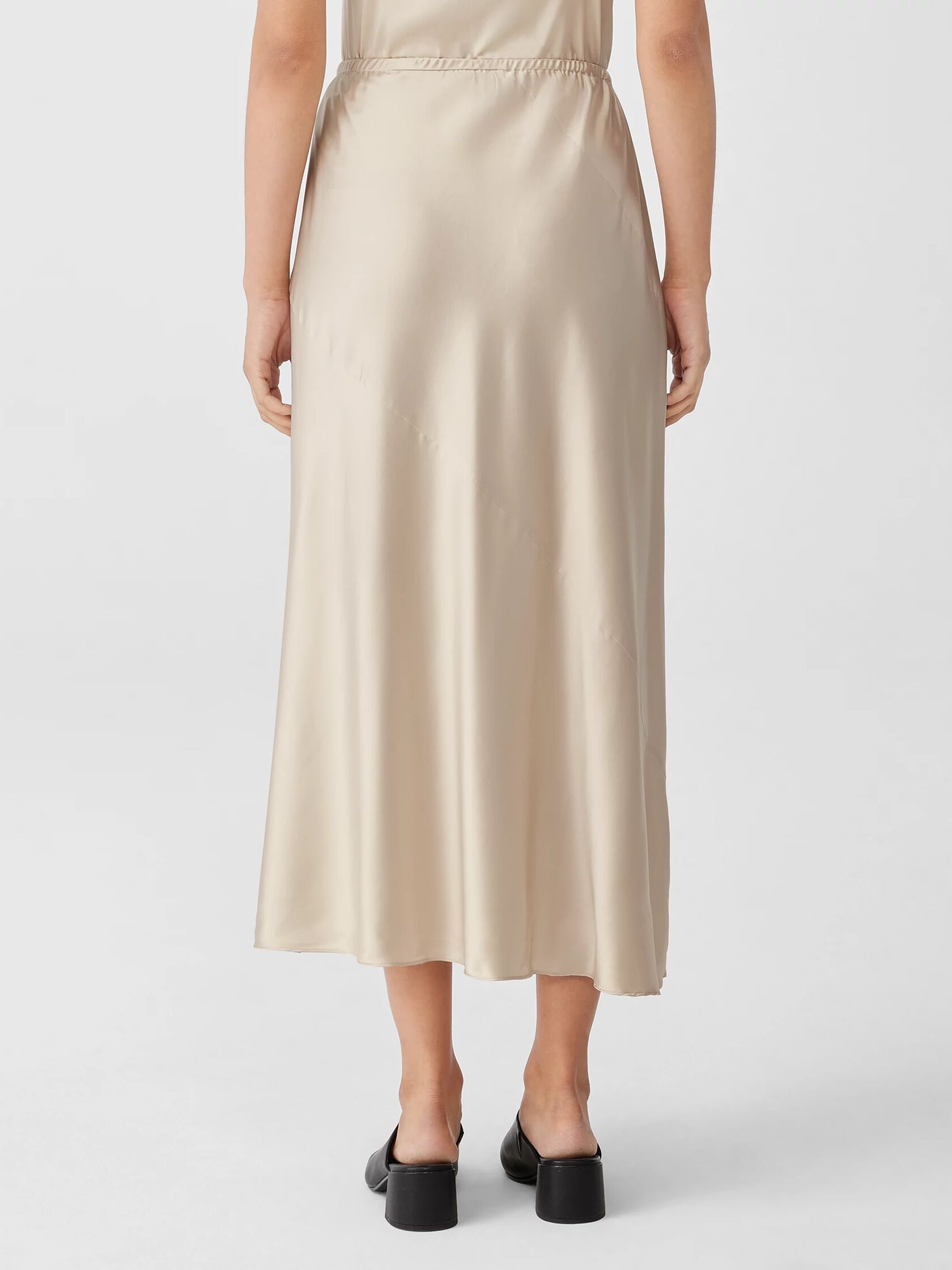 Stretch Silk Charmeuse Bias Skirt