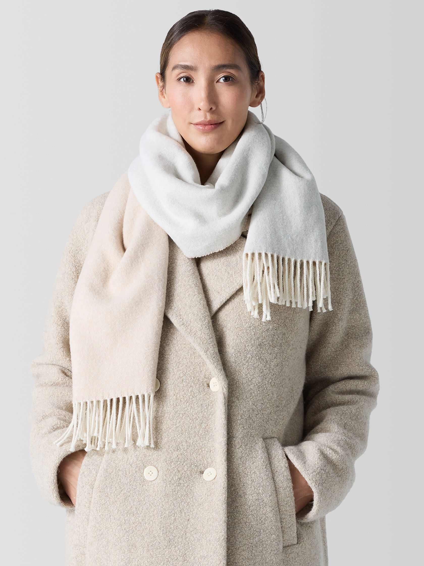 Brushed Recycled Cotton Cashmere Scarf