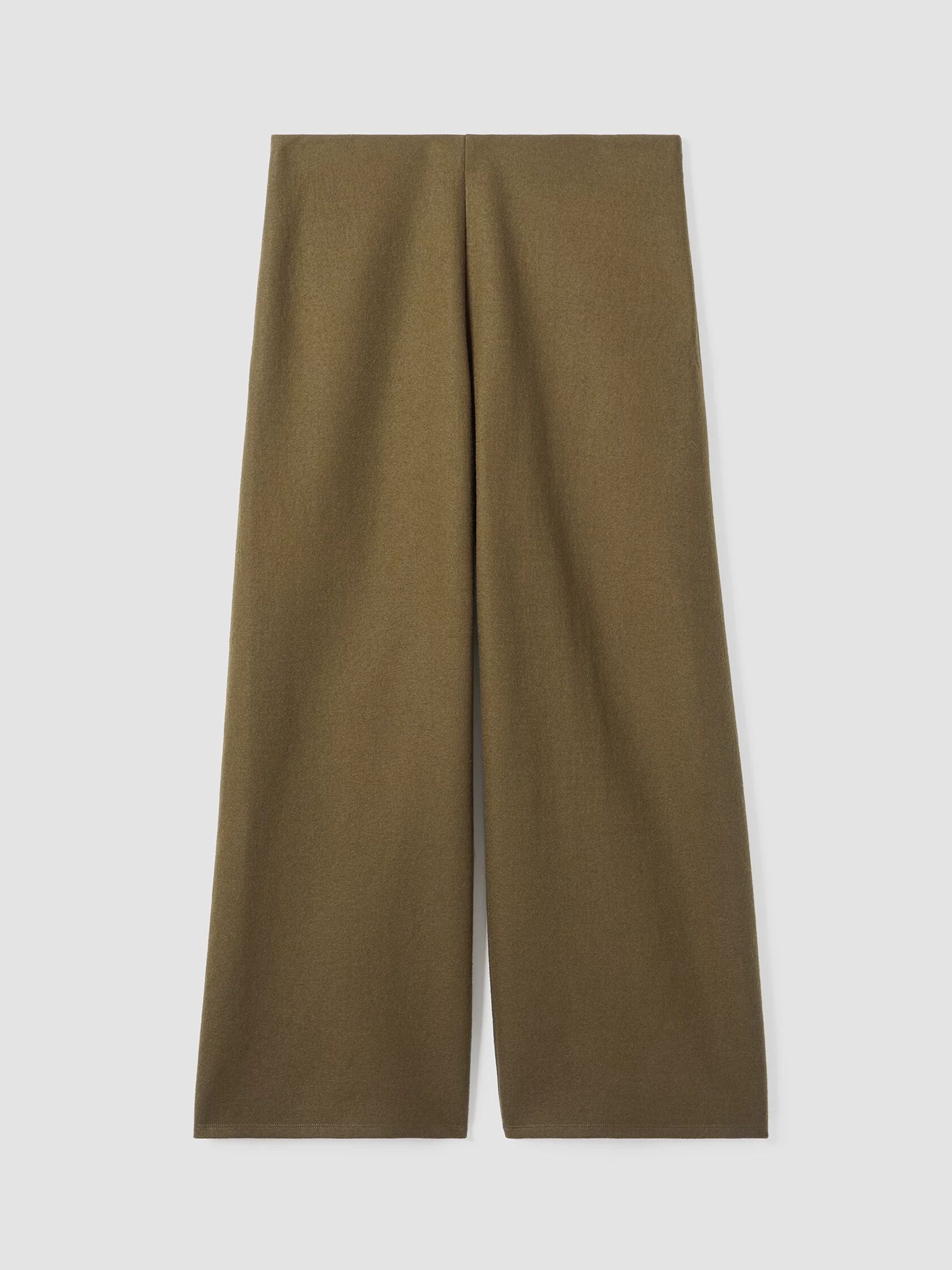 Boiled Wool Jersey Wide-Leg Pant