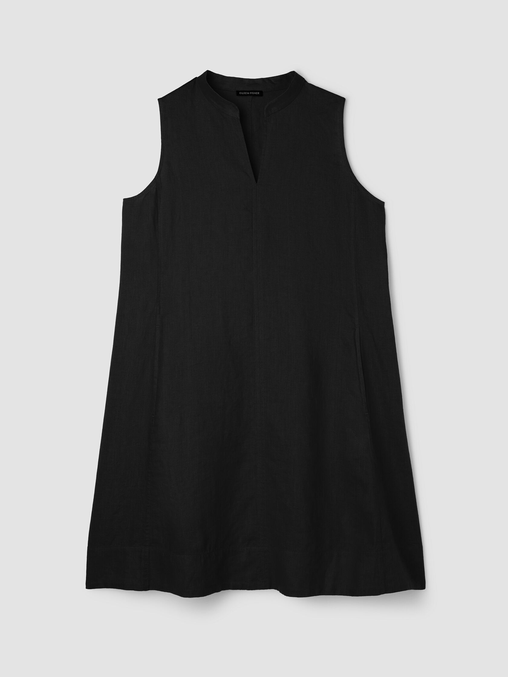 Organic Linen Split Neck Dress