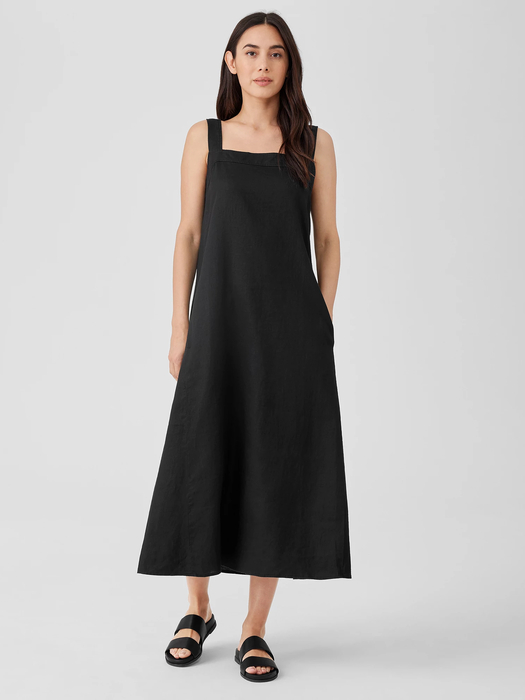 Organic Linen Square Neck Dress | EILEEN FISHER