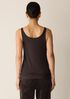 Sheer Cotton Blend Knit Scoop Neck Tank