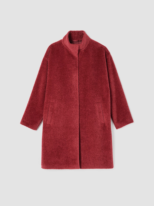 Sheared Suri Alpaca Stand Collar Coat