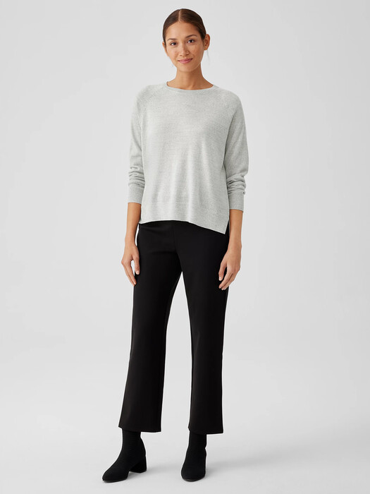 Fine Merino Jersey Crew Neck Top in Regenerative Wool