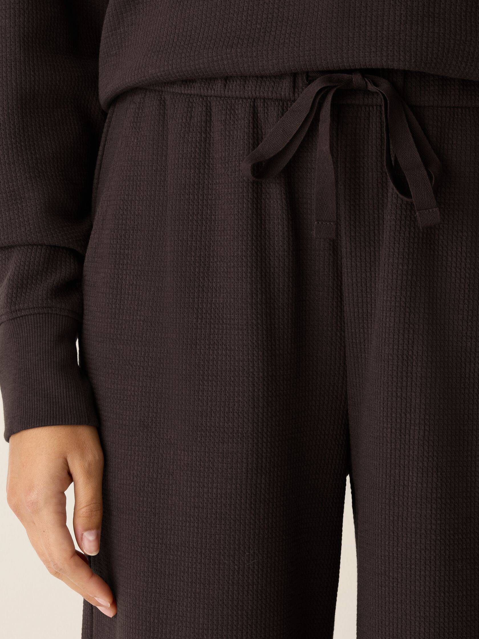 Waffle Cotton Blend Doubleknit Wide-Leg Pant