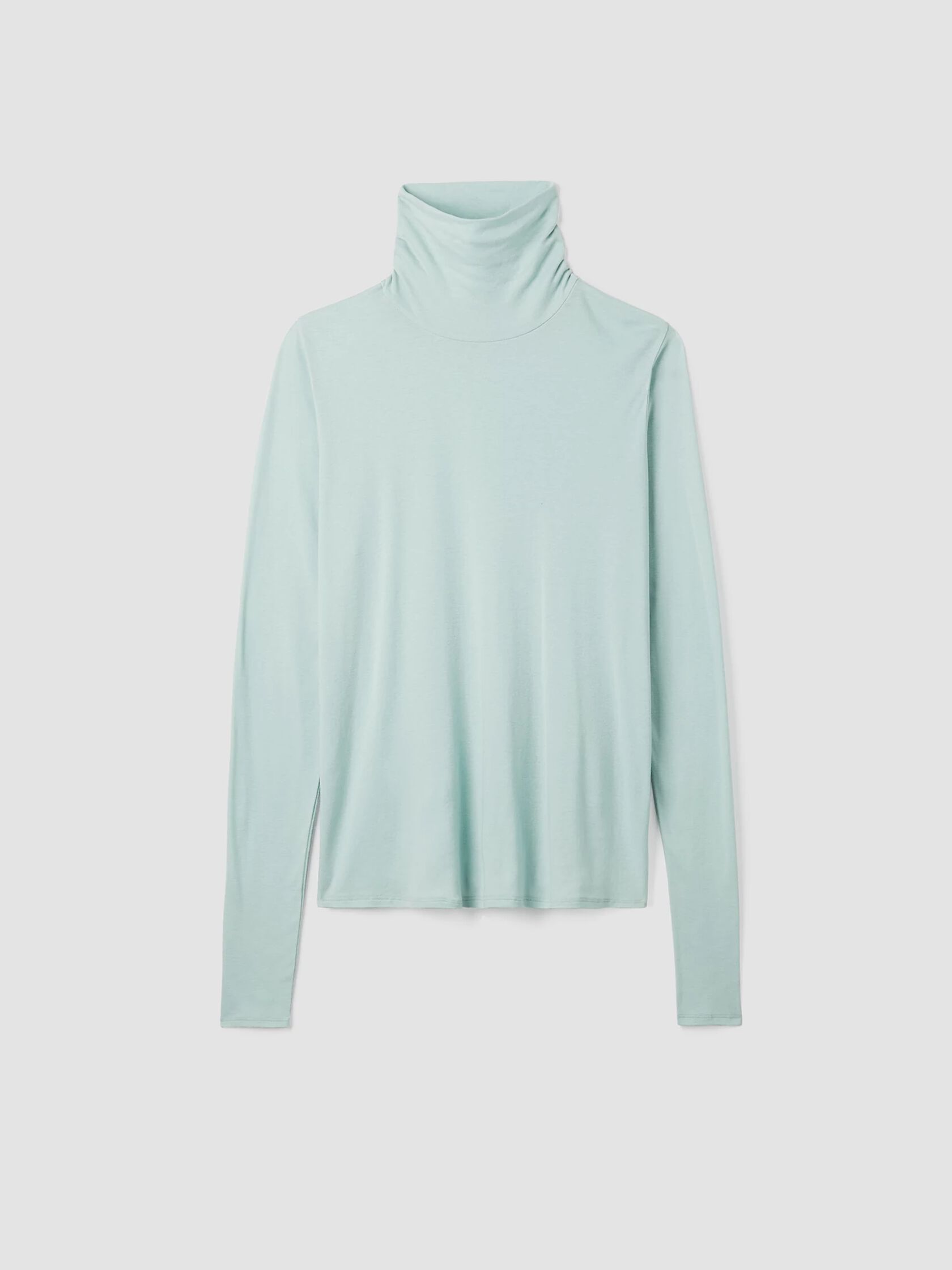 Pima Cotton Blend Turtleneck Top