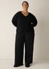 Italian Cashmere Ribbed V-Neck Top