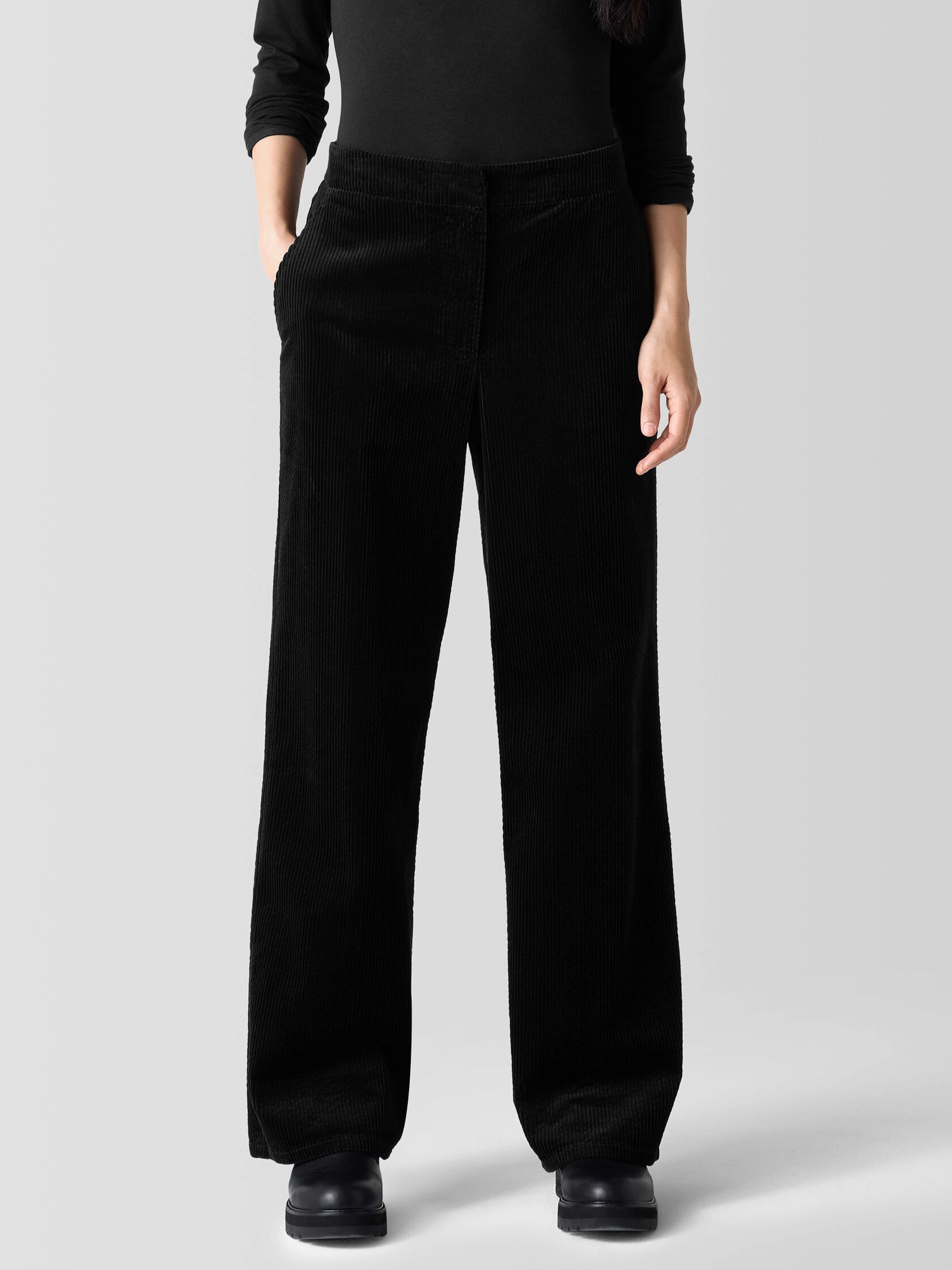 Organic Cotton Corduroy Wide-Leg Pant