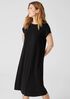 Stretch Silk Jersey Crew Neck Dress
